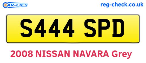 S444SPD are the vehicle registration plates.