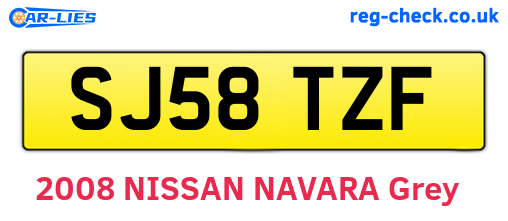 SJ58TZF are the vehicle registration plates.
