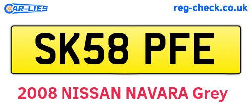SK58PFE are the vehicle registration plates.