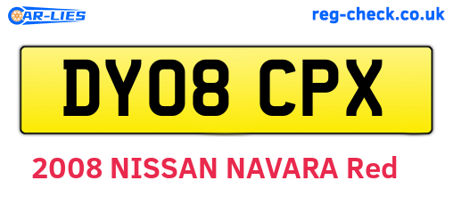DY08CPX are the vehicle registration plates.