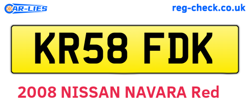 KR58FDK are the vehicle registration plates.