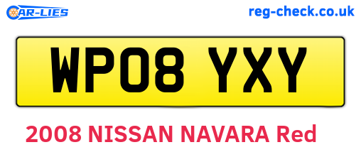 WP08YXY are the vehicle registration plates.