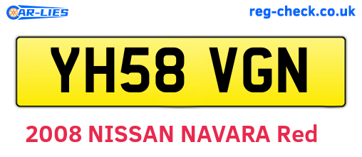 YH58VGN are the vehicle registration plates.