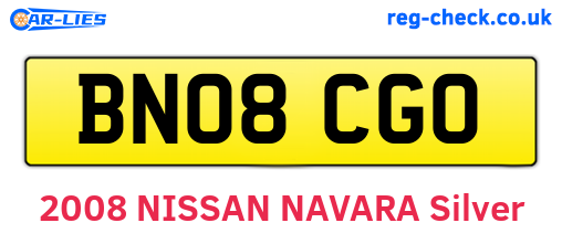 BN08CGO are the vehicle registration plates.