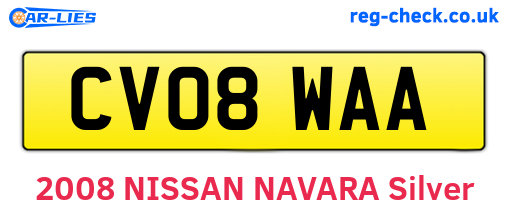 CV08WAA are the vehicle registration plates.