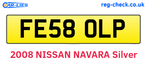 FE58OLP are the vehicle registration plates.