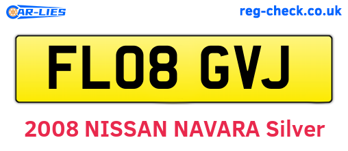 FL08GVJ are the vehicle registration plates.