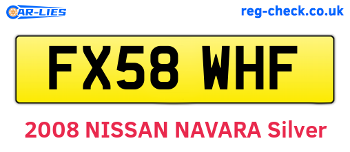 FX58WHF are the vehicle registration plates.