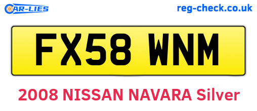 FX58WNM are the vehicle registration plates.