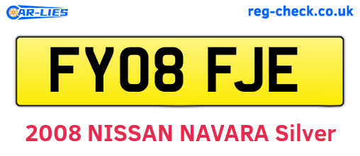FY08FJE are the vehicle registration plates.
