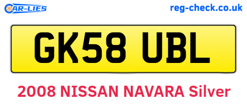 GK58UBL are the vehicle registration plates.