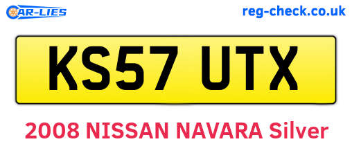 KS57UTX are the vehicle registration plates.