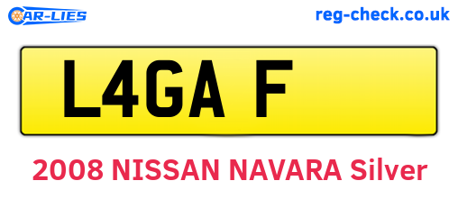 L4GAF are the vehicle registration plates.