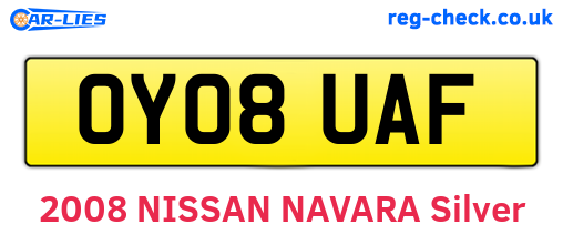 OY08UAF are the vehicle registration plates.