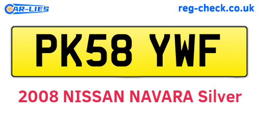 PK58YWF are the vehicle registration plates.