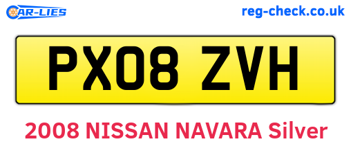 PX08ZVH are the vehicle registration plates.