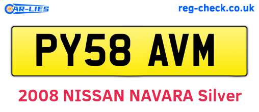 PY58AVM are the vehicle registration plates.