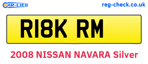 R18KRM are the vehicle registration plates.