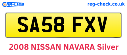 SA58FXV are the vehicle registration plates.