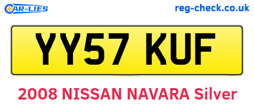 YY57KUF are the vehicle registration plates.