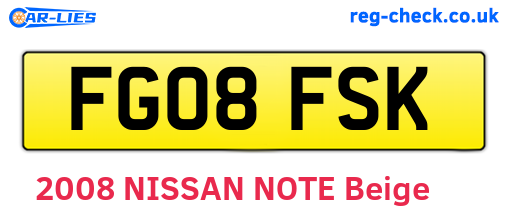 FG08FSK are the vehicle registration plates.
