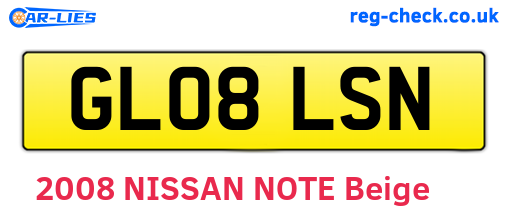 GL08LSN are the vehicle registration plates.