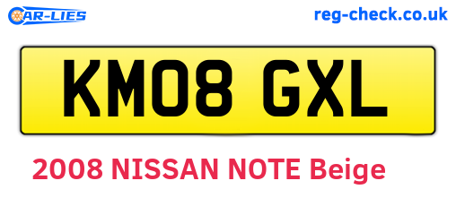 KM08GXL are the vehicle registration plates.