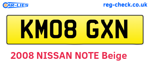 KM08GXN are the vehicle registration plates.