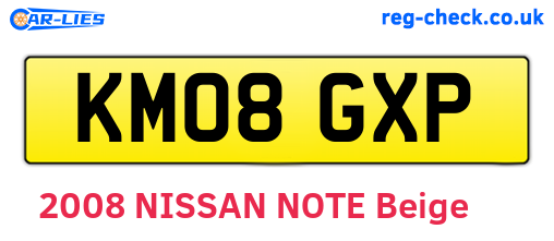 KM08GXP are the vehicle registration plates.