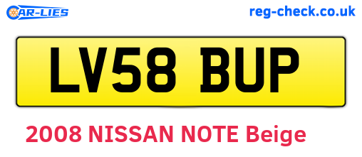 LV58BUP are the vehicle registration plates.