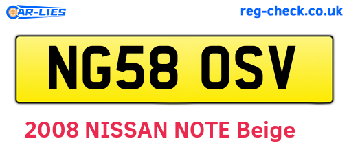 NG58OSV are the vehicle registration plates.