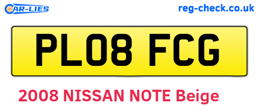 PL08FCG are the vehicle registration plates.