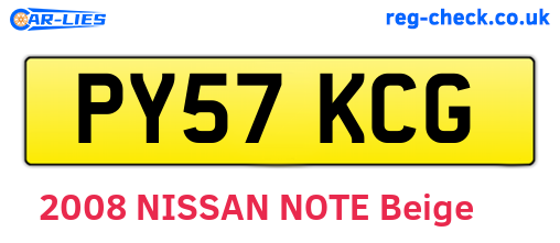 PY57KCG are the vehicle registration plates.