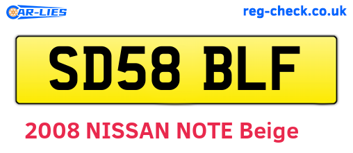 SD58BLF are the vehicle registration plates.