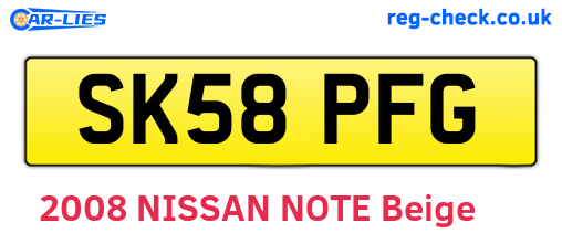 SK58PFG are the vehicle registration plates.