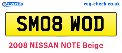SM08WOD are the vehicle registration plates.