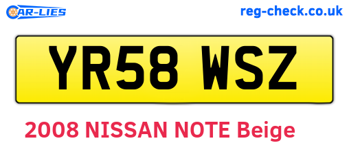 YR58WSZ are the vehicle registration plates.