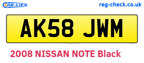 AK58JWM are the vehicle registration plates.