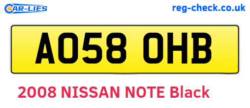 AO58OHB are the vehicle registration plates.