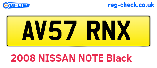 AV57RNX are the vehicle registration plates.