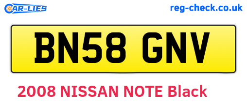 BN58GNV are the vehicle registration plates.