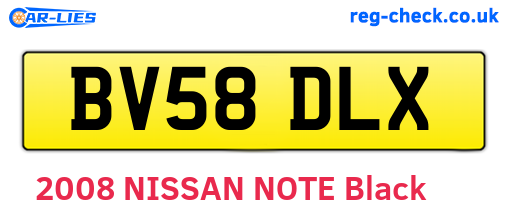 BV58DLX are the vehicle registration plates.