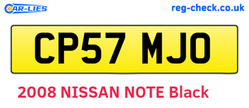 CP57MJO are the vehicle registration plates.