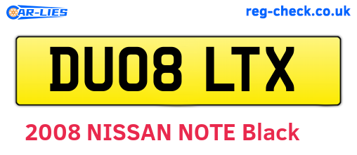 DU08LTX are the vehicle registration plates.