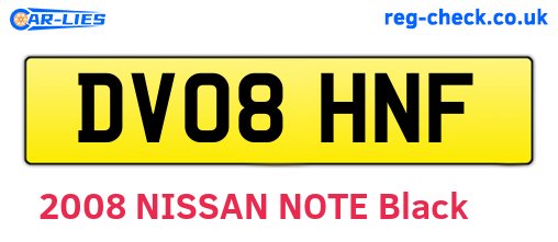 DV08HNF are the vehicle registration plates.