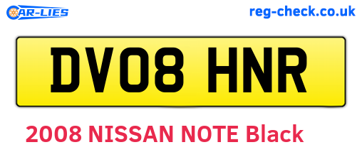 DV08HNR are the vehicle registration plates.