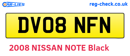 DV08NFN are the vehicle registration plates.