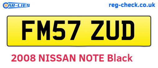 FM57ZUD are the vehicle registration plates.