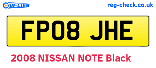 FP08JHE are the vehicle registration plates.