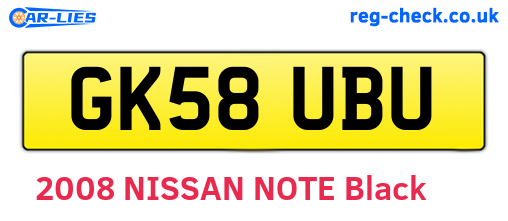 GK58UBU are the vehicle registration plates.